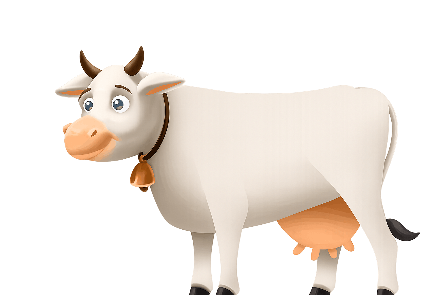 Happy cartoon cow — Aman Cattle Feed
